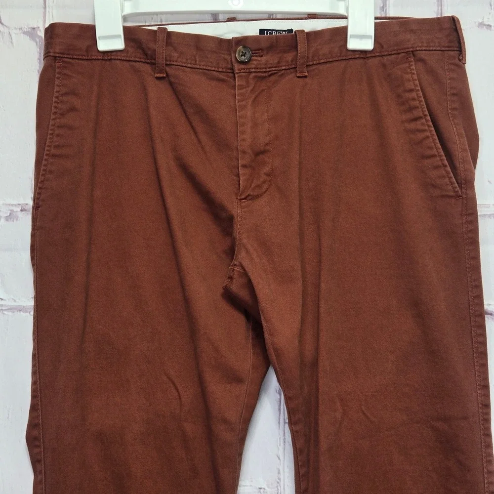 J.Crew Chino Pants Brown Flex Slim Re-Imagined Casual Dress Golf Mens 34x30